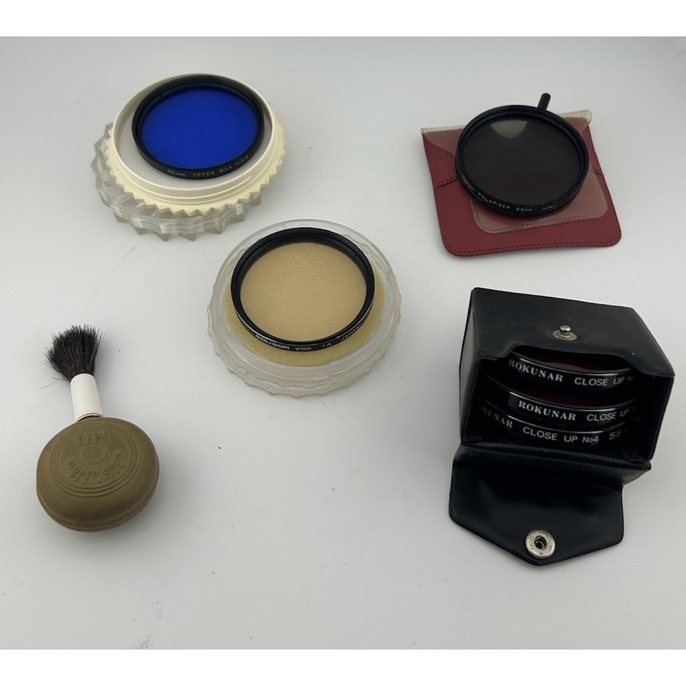 Vintage Camera Lens Filter Bundle - Filters and Blower Brush